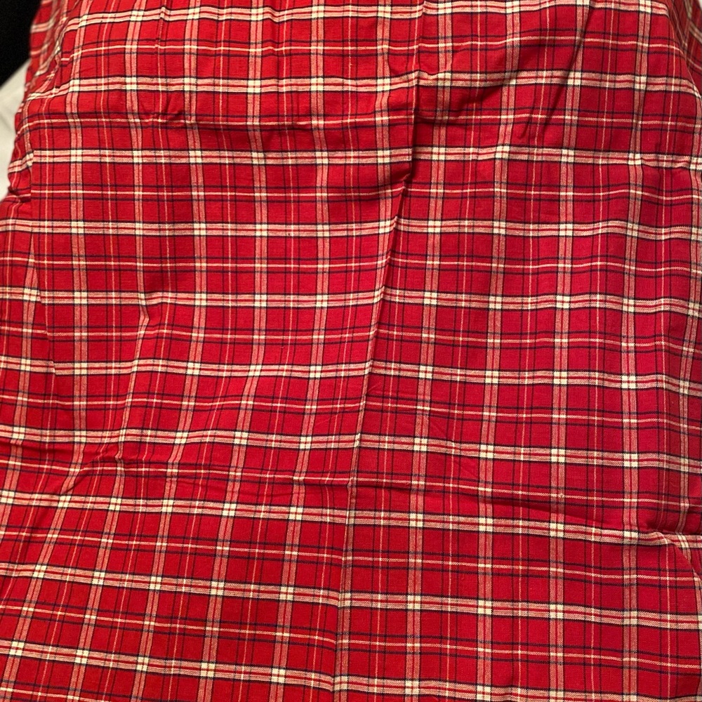 New Unused Red Plaid Tablecloth 52 x 70”